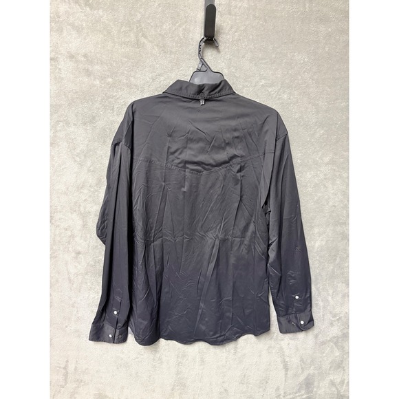 Rafter Outdoors Men's Black Long Sleeve Western Snap Button Shirt Size L Stretch - Picture 10 of 15